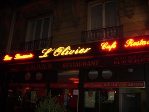 dsci0006 at the end of each too-short, super-exhausting day, we ate at the restaurant two doors down from the hotel. l'olivier's. for the first trips, we had the same waiter. he served *everyone.* it seemed like a neighborhood spot, with regulars, and the regulars liked us. our server was amazing. we tried to say goodbye to him on our last day, but it was his day off. instead we met the aforementioned boxer/waiter, sam, who was equally warm and wonderful. i highly recommend l'olivier's.