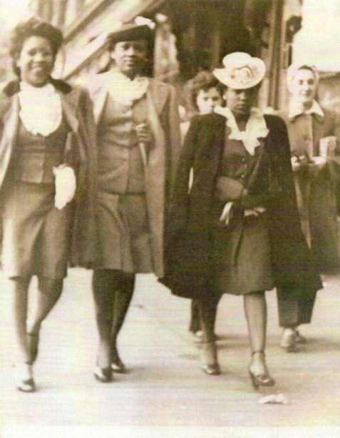 This is you and two girlfriends out on the town in Chicago. It's one of everyone's favorite photographs of you, circa 1940s.